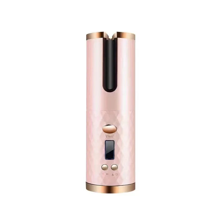 Cordless Automatic Wireless Hair Curler Rotating Handheld Function LCD Display